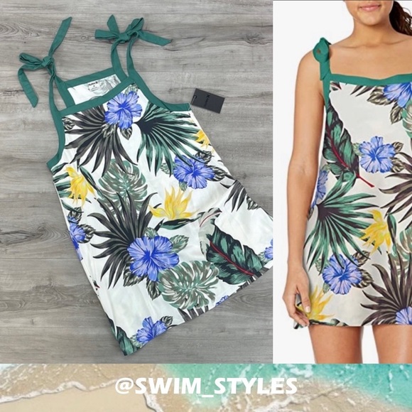 ☀️HURLEY☀️ PRINTED TIE DRESS COVER UP - Picture 1 of 11